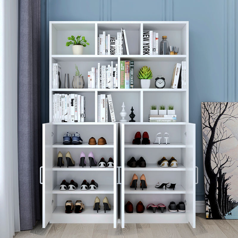 Shoe Cabinet and Bookcase Integrated Entrance Multi-Functional with Bookshelf Combination Home Balcony Wall Sun Protection Simple Mω