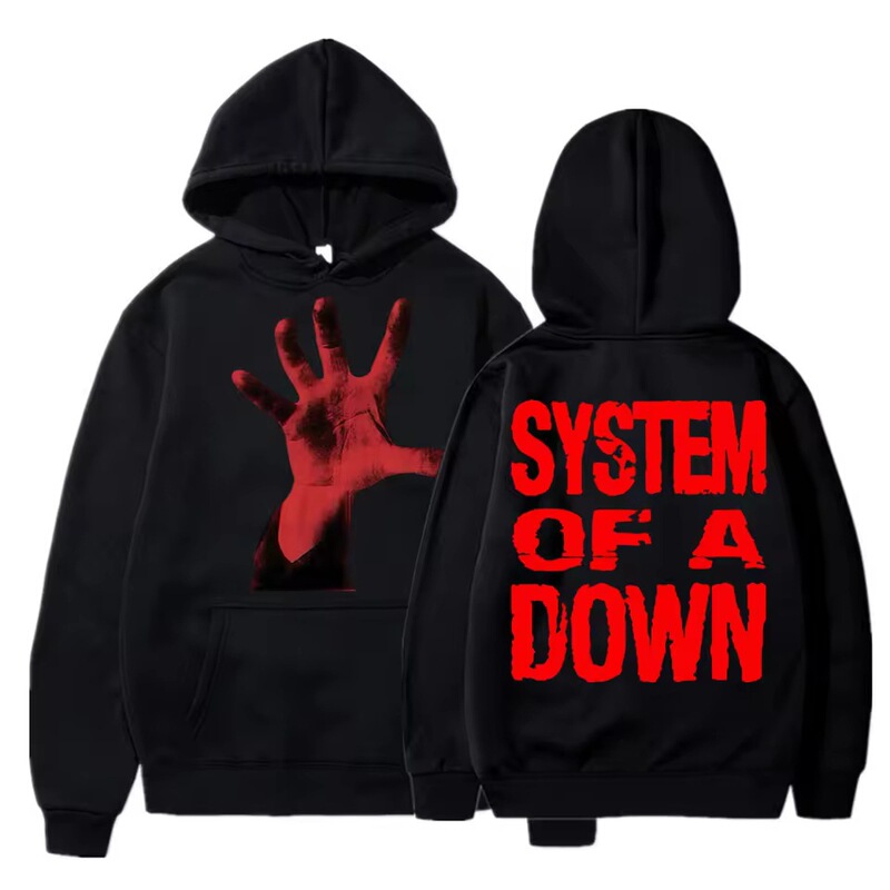Rock band style down jacket hoodie, fashionable metal gothic Harajuku hip-hop sweatshirt, loose wool Rock band style down jacket hoodie, fashionable metal gothic Harajuku hip-hop sweatshirt, loose wool