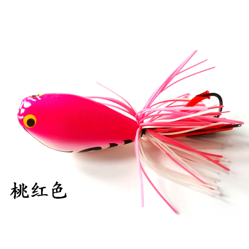 Thunder Frog ABS rana dura con doble gancho cabeza de serpiente cebo de rana agua flotante cebo falso pez negro jugando negro nuevo nueve colores