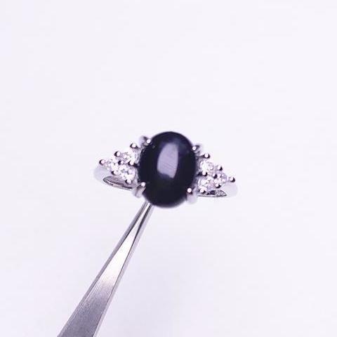 jz044 우아한 블랙 칼세도니 반지