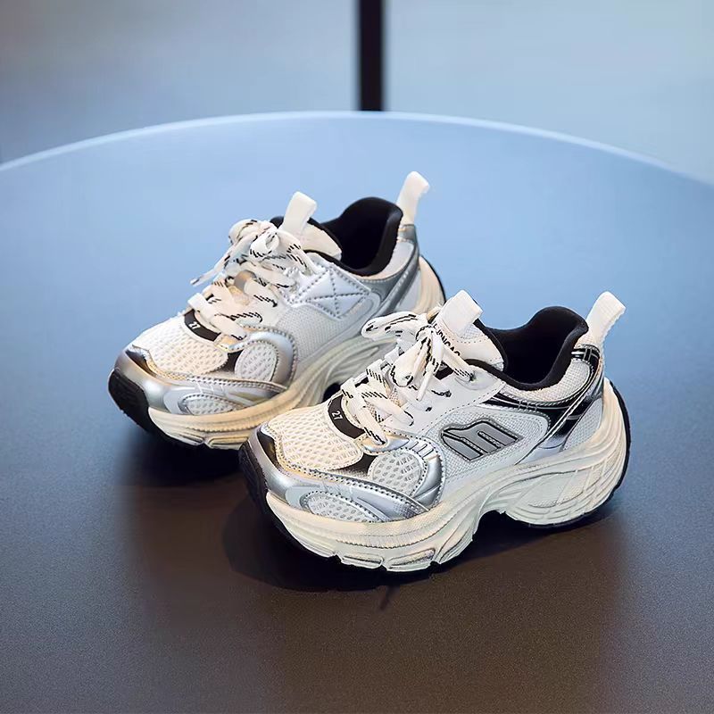 Calzado deportivo para niños Calzado deportivo para niños y niñas 2025 primavera y otoño nuevo estilo transpirable antideslizante moda zapatos de papá de todo fósforo