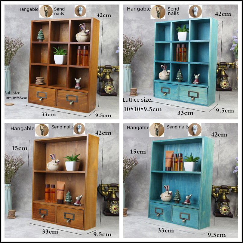 Wooden table storage box
