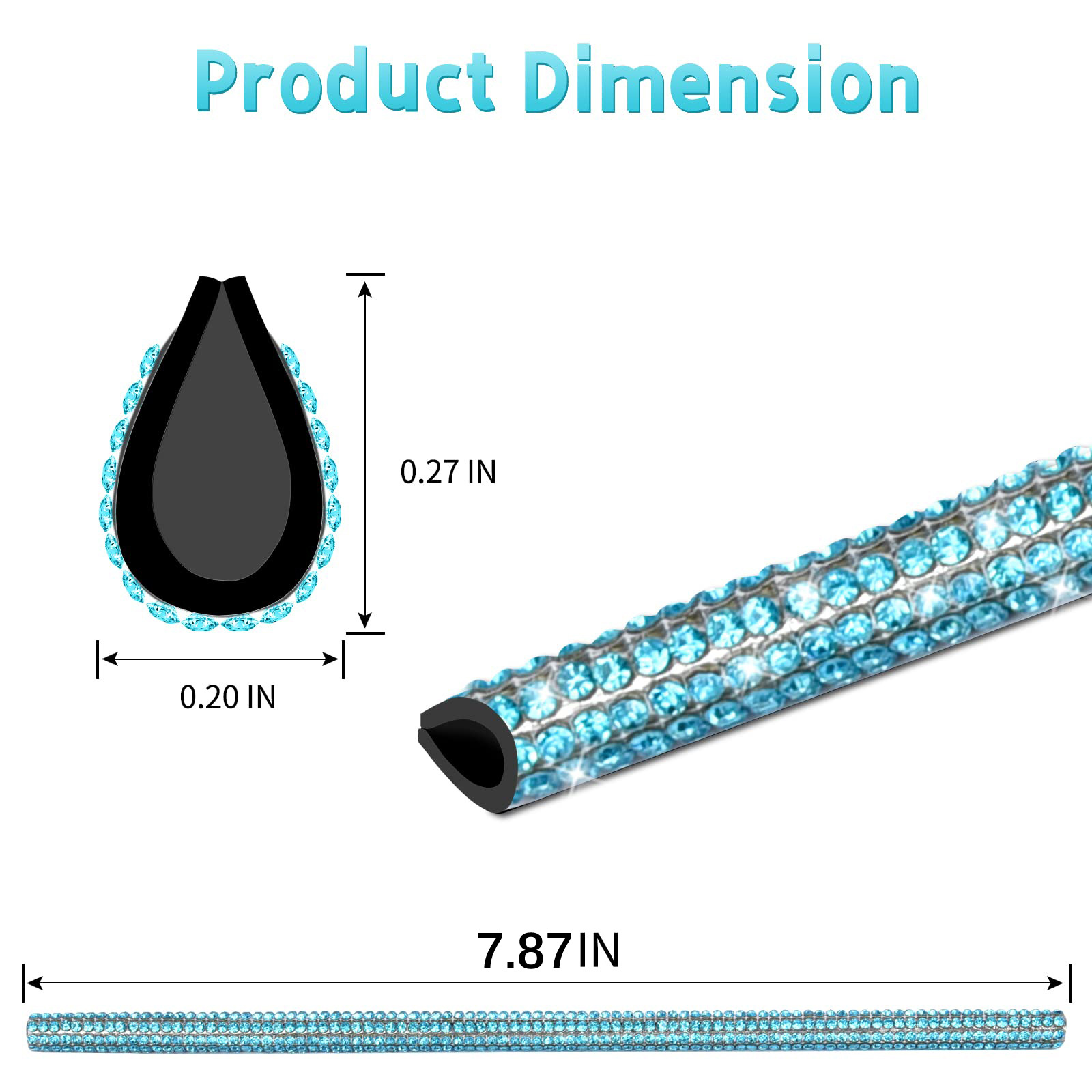 Car diamond air outlet decorative strip with drill car car interior air conditioning port U-shaped rhinestone clip diamond interior
