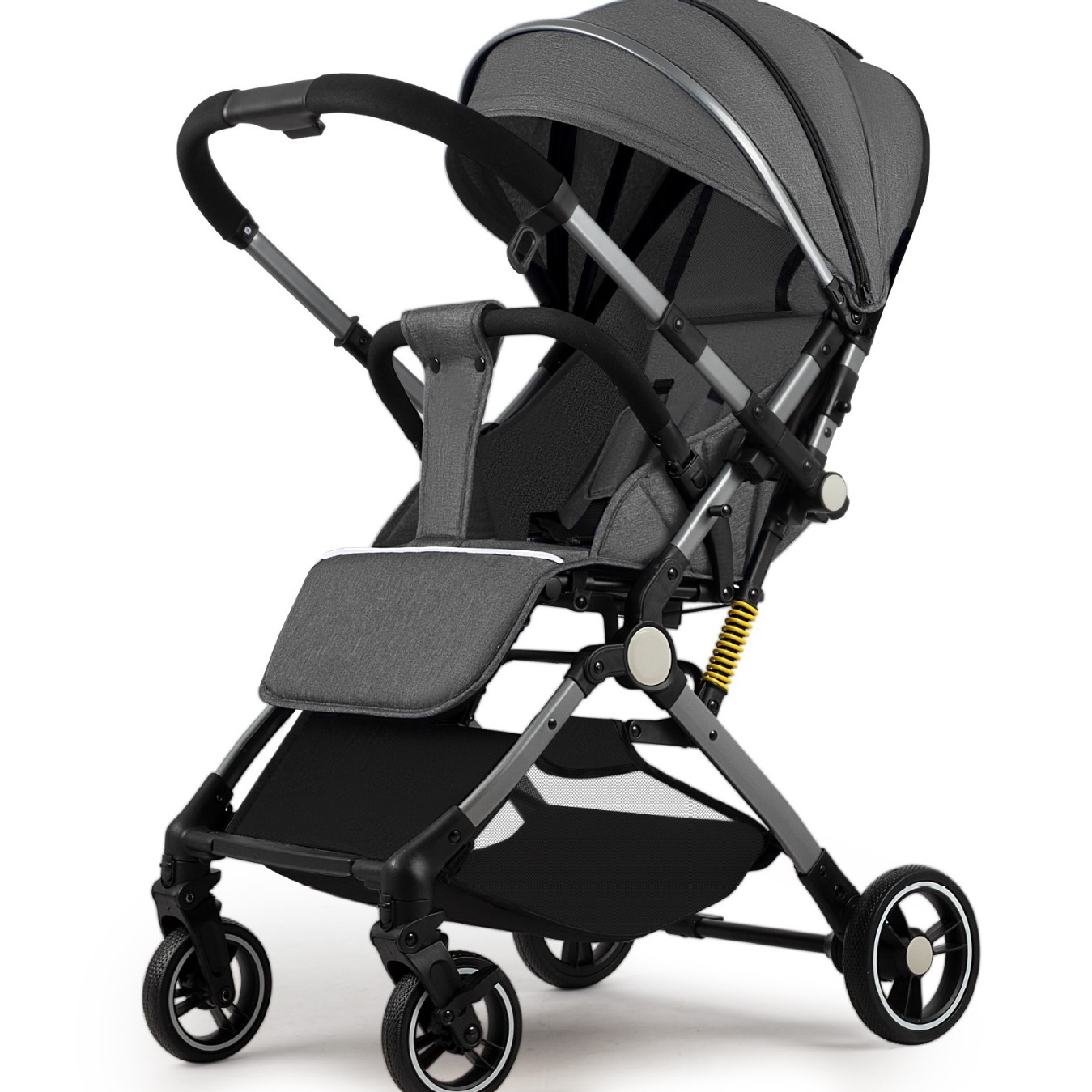 El cochecito de bebé es liviano, puede sentarse y acostarse, un botón de dos vías para recoger el automóvil