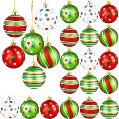 新しいクロスボーダー卸売クリスマスボール赤白緑斑点ボールクリスマスツリーハンギングオーナメント