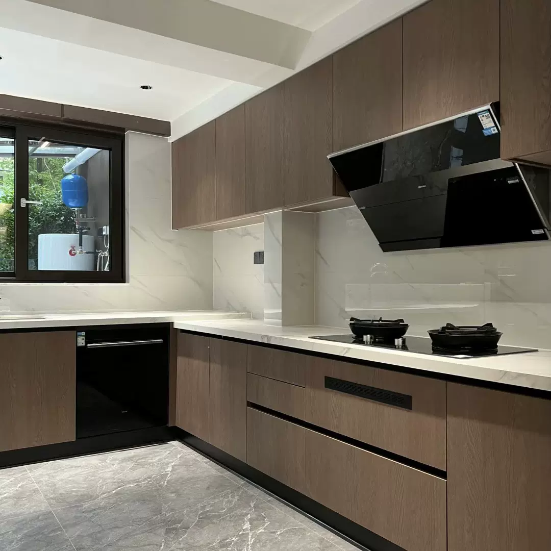 定 制整体厨房一体化橱柜实木多层家具免漆柜门家用储存柜厨房柜