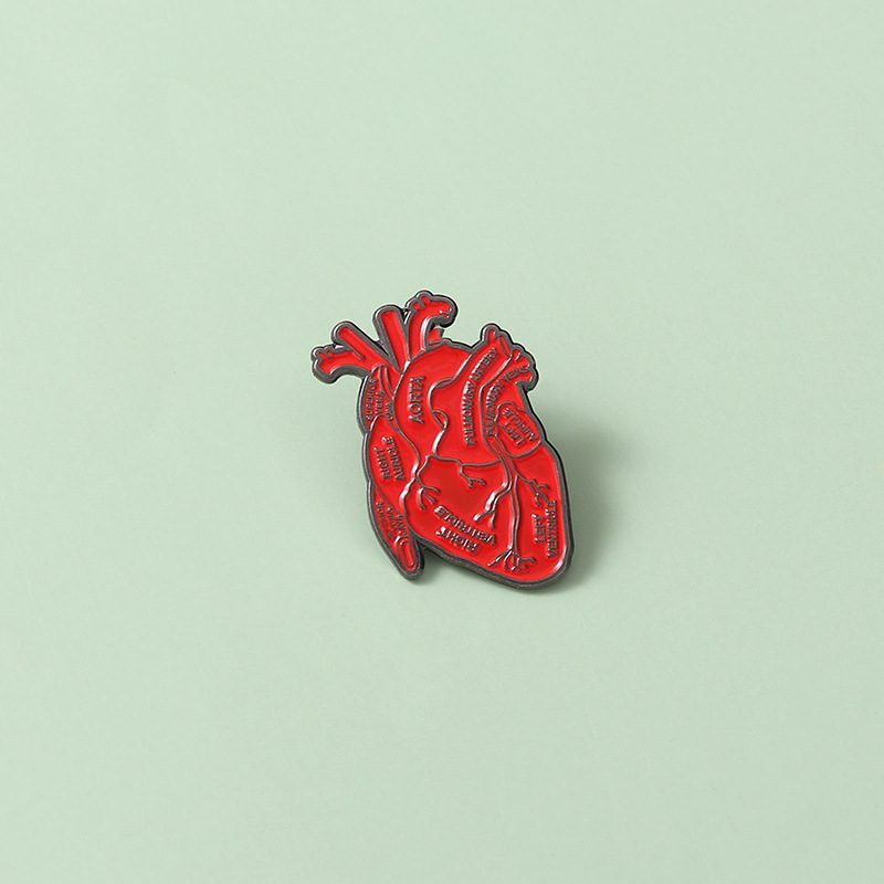 Alloy Material Heart Pattern Artistic Pin Heart Alloy Plating Unisex Brooches