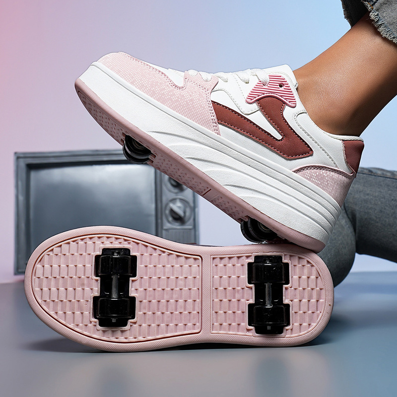 Children's shoes heyloon shoes children 6-12 years old roller skates cross-border for boys and girls four-wheel deformation shoes skating roller skates