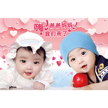 ✅龙凤胎宝宝画报墙贴求送子图片好助备孕可爱男女宝双胞教照片海