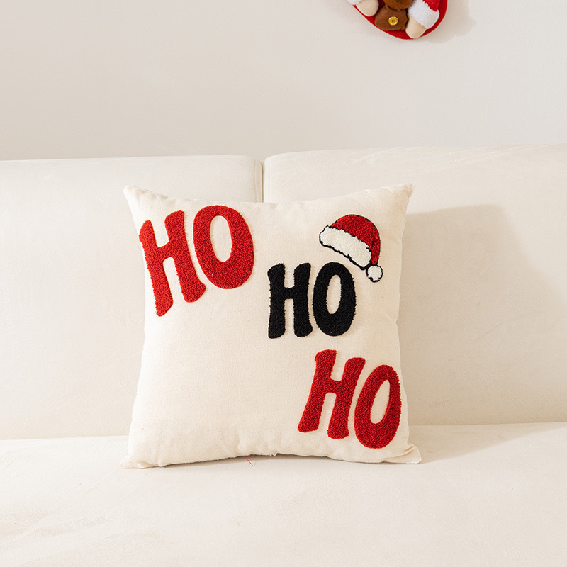 クリスマスタオル刺繍枕カバーホリデーホームソファクッションクリスマス枕リビングルームクッションカバーアマゾン|undefined