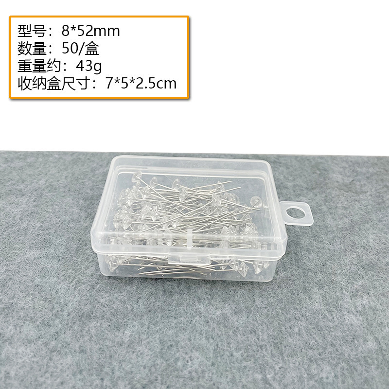 Aguja de posicionamiento de diamante de costura manual de mosaico fijación de perlas agujas de posicionamiento de ropa agujas de caja enlatadas transparentes