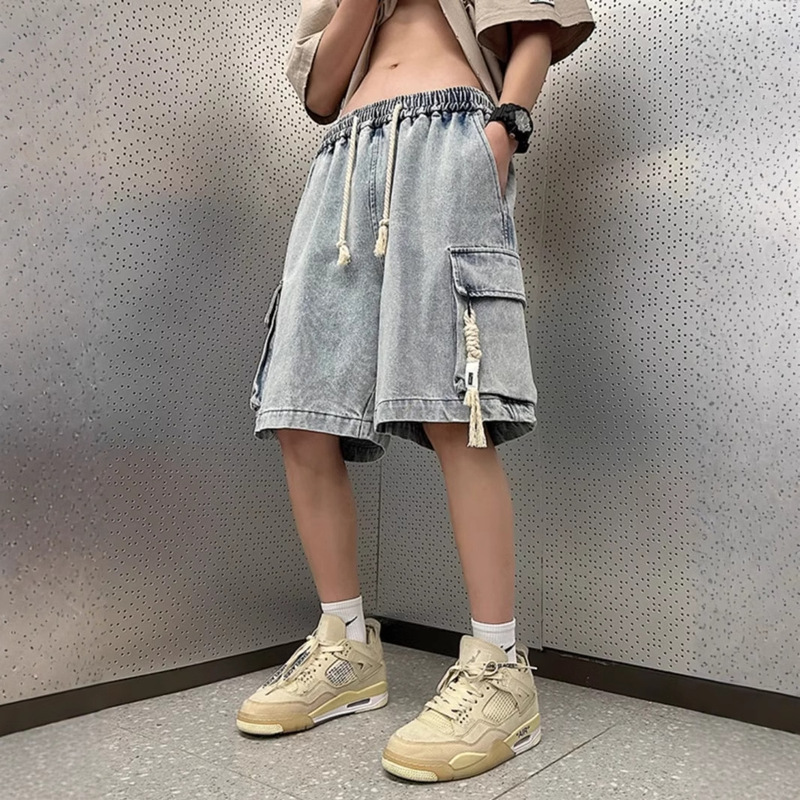 Simple Retro Tooling Denim Shorts Boys Summer Loose Teenagers Pants Fashion Brand Casual plus size Pants Simple Retro Tooling Denim Shorts Boys Summer Loose Teenagers Pants Fashion Brand Casual plus size Pants