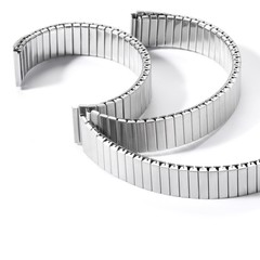 百搭不鏽鋼竹節錶帶智能彈力彈弓錶帶喇叭形接口錶帶18mm通用簡約