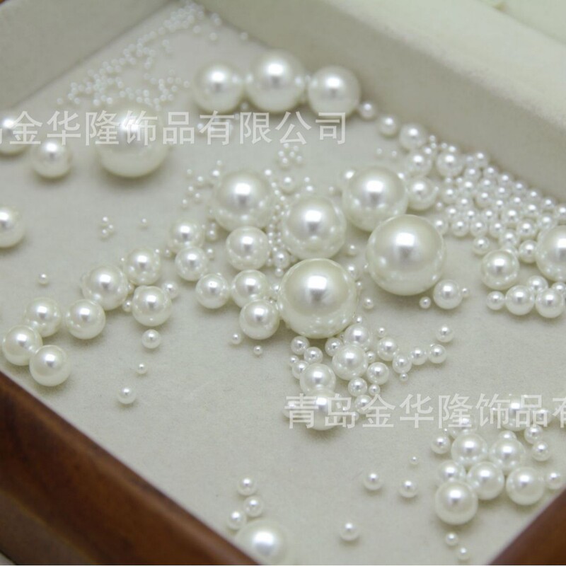 Non-Porous Glass Imitation Pearls 3-14mm White Glass Pearls Loose Beads Wholesale Factory Direct Supply Beads Rice Beads