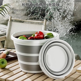 Factory Direct Sales Quasi-10 Liter Foldableing Bucket Two-Color Foldableing Bucket Plastic Foldableing Bucket Foldableable and Convenient
