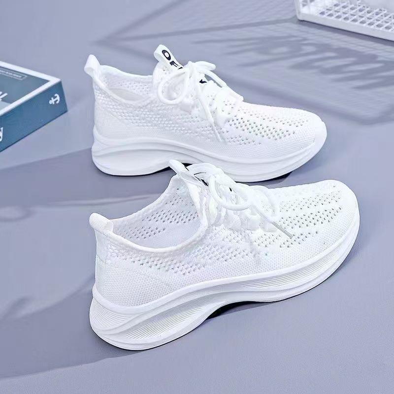 Breathable Mesh Women's Shoes Korean Style Versatile Casual Shoes Sports Running Shoes Soft Sole Lightweight Hollow White Shoes Clogs