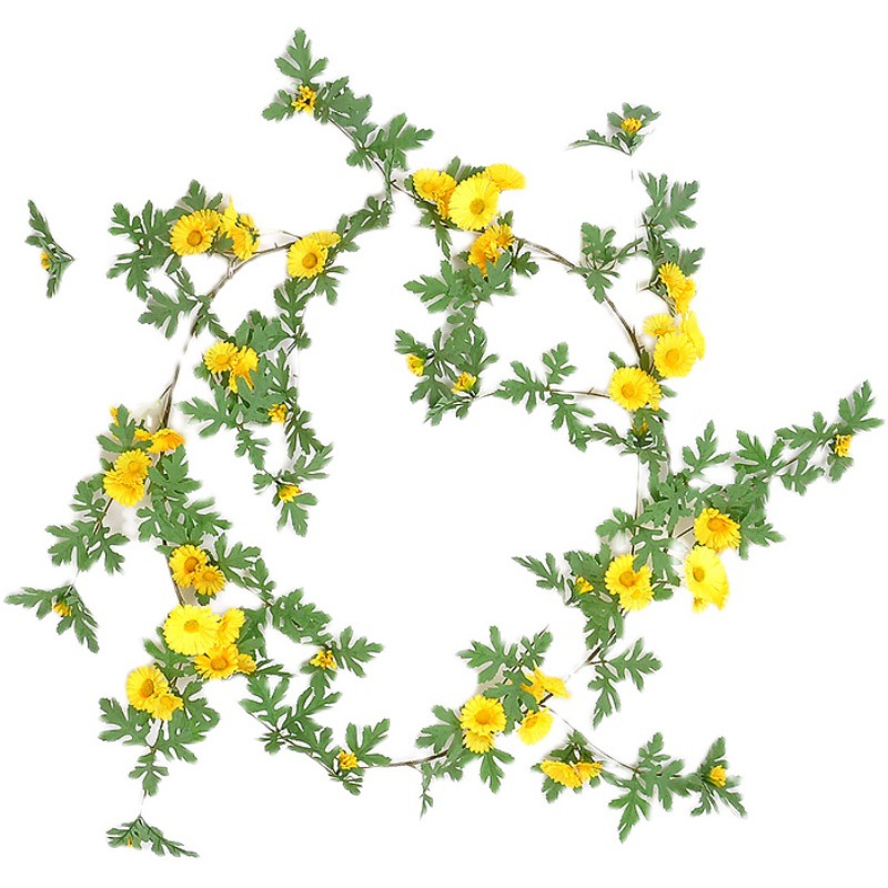 仿真向日葵花藤假花藤條雛菊空調管道纏繞藤蔓室內背景牆裝飾遮擋