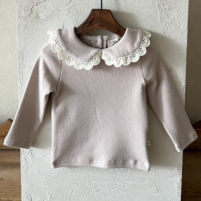 Ropa de otoño e invierno para bebés y niños pequeños, ropa de otoño e invierno para niñas, ropa infantil de estilo coreano, camisa básica con forro polar de encaje para niñas