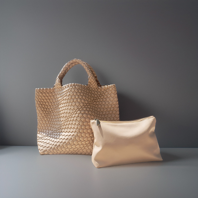 Bolso de cubo de cuero suave, bolso de tote tejido, bolso grande europeo y americano, bolso transfronterizo de comercio exterior de Amazon, bolso de canasta de verduras