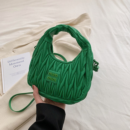 Cross-border folded hobo handbag for women  early spring new design, crescent moon bag, Korean style fashion simple shoulder bag for women