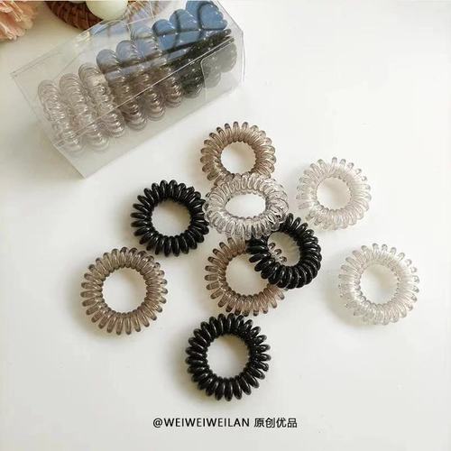 Gradient telephone wire hair band color boxed seamless hair tie candy color simple set hair rope headband hair accessories