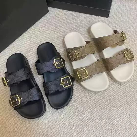 2024 New Summer Women's Casual Slippers Comfortable Buckle Strap Slip-On Sandals for Outdoor Wear