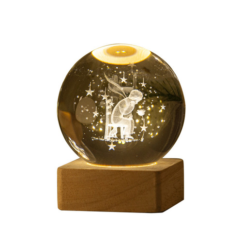 Father's Day Universe Glowing Base Crystal Ball Night Light Valentine's Day Gift Ornaments Student Creative Birthday Gifts