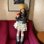 条纹拼色女童长袖卫衣