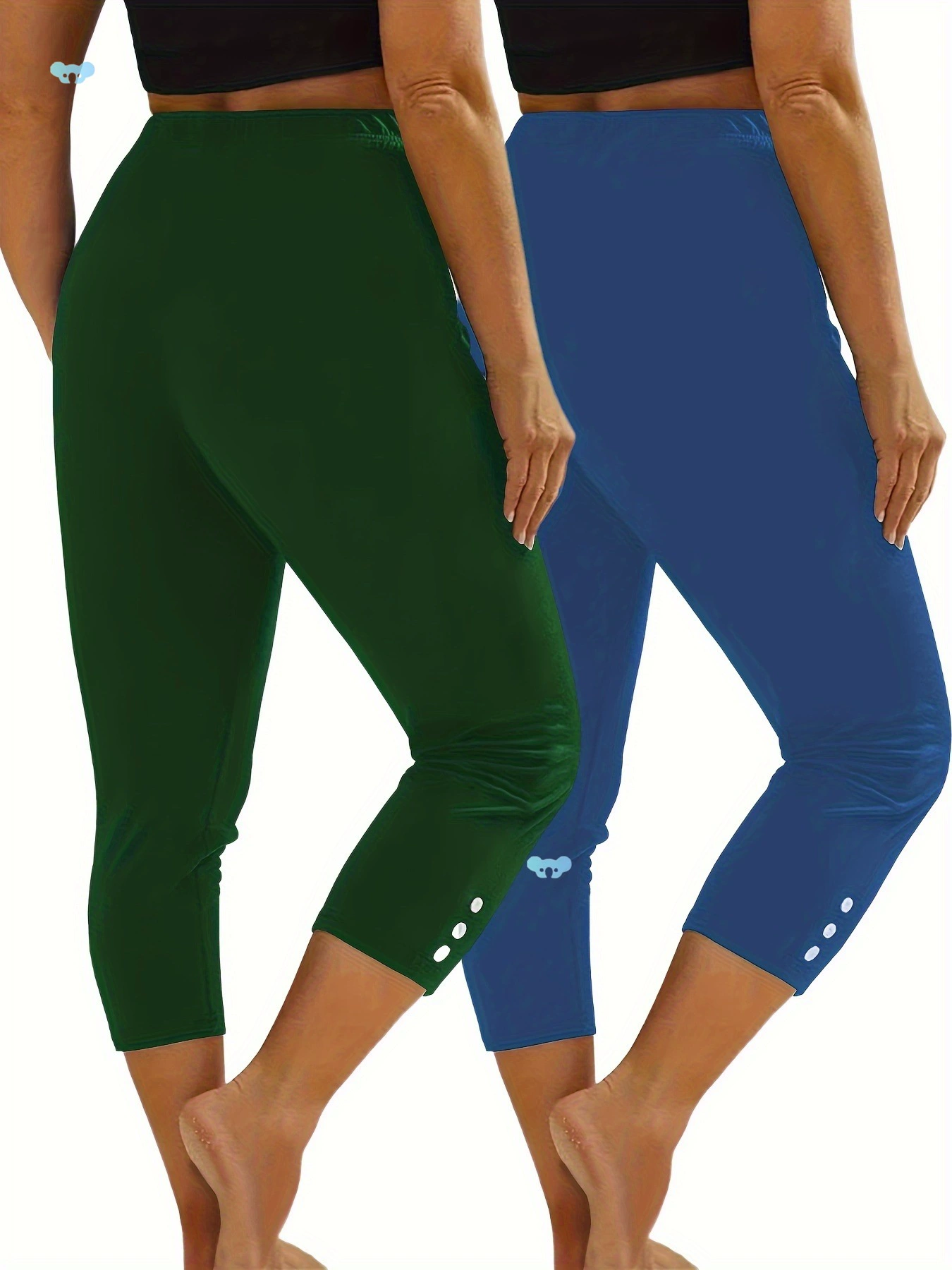 2 шт. женские леггинсы-капри с высокой талией, эластичные трансграничные леггинсы