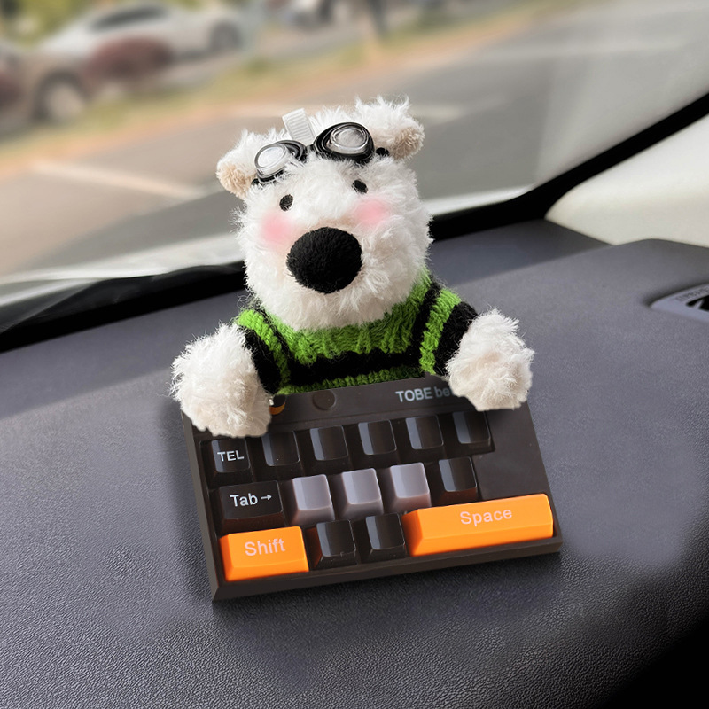 Tarjeta de estacionamiento temporal del automóvil lindo West Highland Puppy Keyboard Teléfono del automóvil Número de matrícula Decoración del automóvil Mover el automóvil