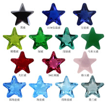 华港宝石 五角星彩色玻璃戒面裸石组合 星形玻璃人造散珠耳夹耳钉