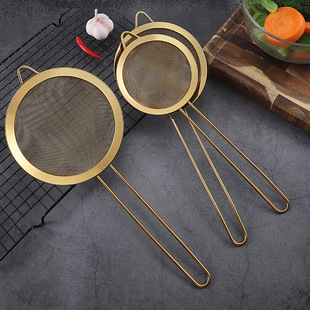 304 Stainless Steel Mesh Leakage Soy Milk Juice Filter with Hook Noodles Line Leakage Oil Separation Spoon Hot Pot Colander Mesh Screen