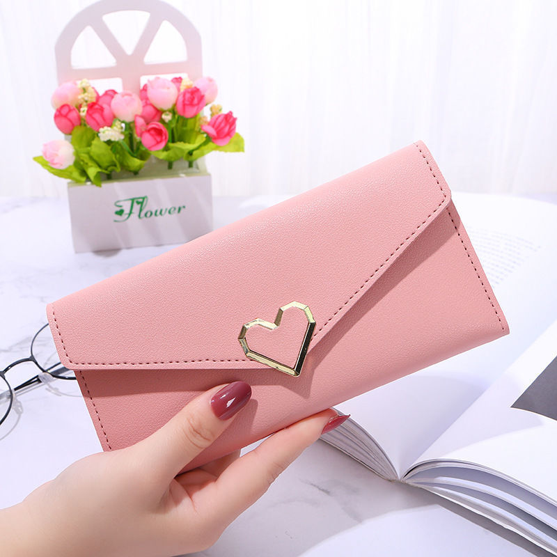 New Style Wallet Female High School Students Long Clutch Bag Korean Style Fresh Style Wallet Multi Card Card Bag Sweet Coin Purse