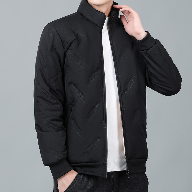 Popular Winter Men's Fleece Thickened Stand-up Collar Jacket Lamb Fleece Cotton Clothes Jacket Business Gift_voghion.com