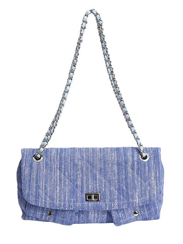 2026 nueva cadena de rango bolso azul vaquero de hombro de viaje de moda alta capacidad versátil mochila