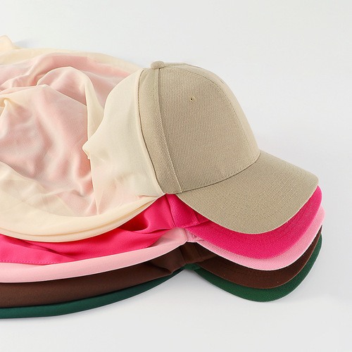 Foreign trade cross-border solid color pearl chiffon baseball cap all-in-one hat sun protection shawl dual-purpose sun hat new set