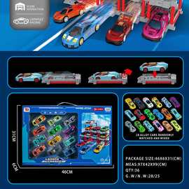 1:64弹射停车场（12套）迷你合金车儿童玩具赛车套装男孩生日礼物