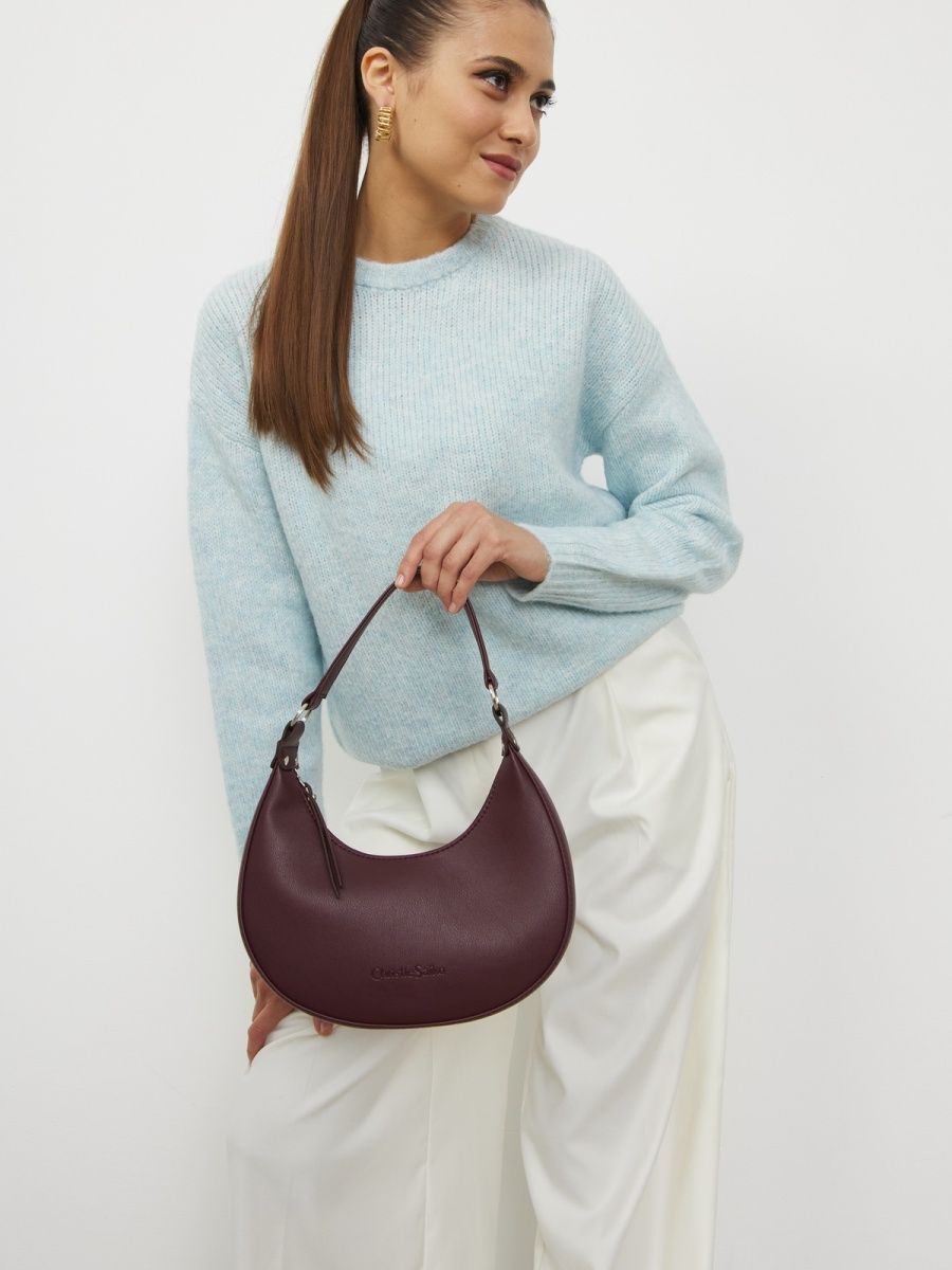 Polyester Cotton Lining Material Women's Small Pu Leather Solid Color Classic Style Zipper Saddle Bag