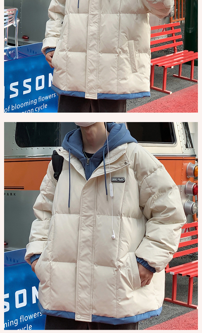 Herbst und Winter Daunen Herren gefälschte zweiteilige Kapuzenkleidung Modemarke Jugend Baumwollmantel_voghion.com
