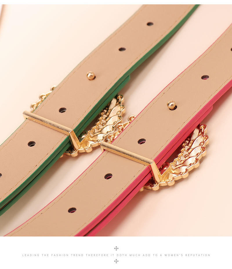 New diamond-encrusted women's belt, simple and light luxury women's belt, high-end decorative belt, women's versatile smooth buckle trouser belt_voghion.com