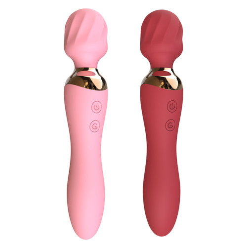 Glowing double-headed AV stick, vibrator, double-shock massage stick, rechargeable female heating masturbation device, adult sex toy