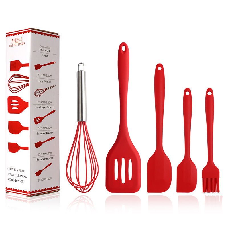 Spot juego de silicona de cinco piezas para hornear herramientas de cocina juego de cinco piezas de utensilios de cocina antiadherentes juego de cinco piezas de raspador