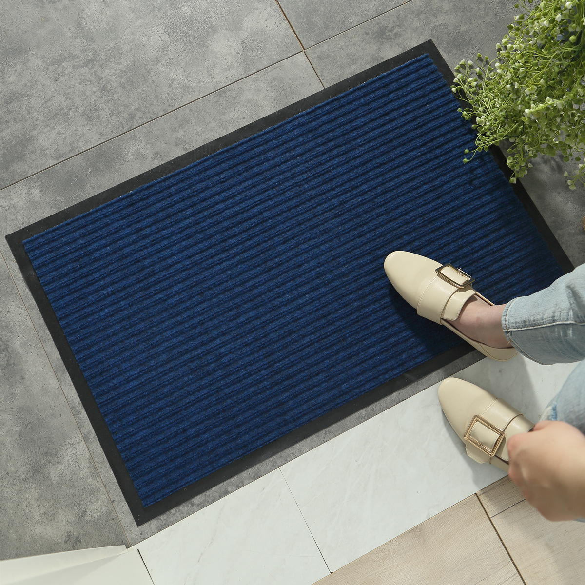 Alfombra de piso alfombra de puerta cocina baño antideslizante absorbente a prueba de aceite estera de pie estera de eliminación de polvo en casa puerta de casa