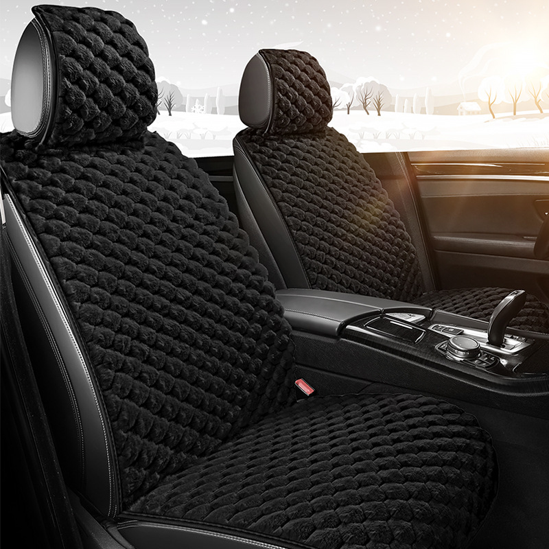 Cojín de peluche de automóvil comercio exterior ventas calientes cojín de asiento de automóvil de invierno imitación de cojín de cabello de conejo cojín de conductor image 2