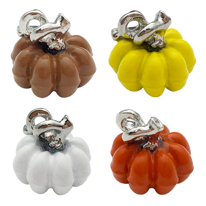 Three-dimensional pumpkin pendant Thanksgiving jewelry accessories handmade DIY necklace bracelet key chain small pendant