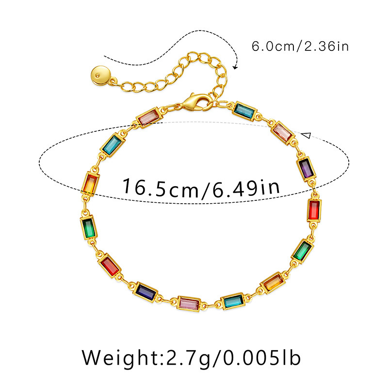 Mode Géométrique Le Cuivre Placage Zircon Bracelets 1 Pièce display picture 1