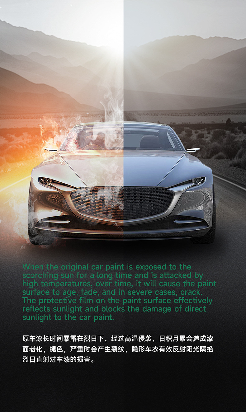 Tpu Invisible Car Cover, Car Paint Protection Film, Ppf, Self-Recovering, Anti-Scratch, Anti-Yellowing, Anti-Dirt, Transparent Protective Film