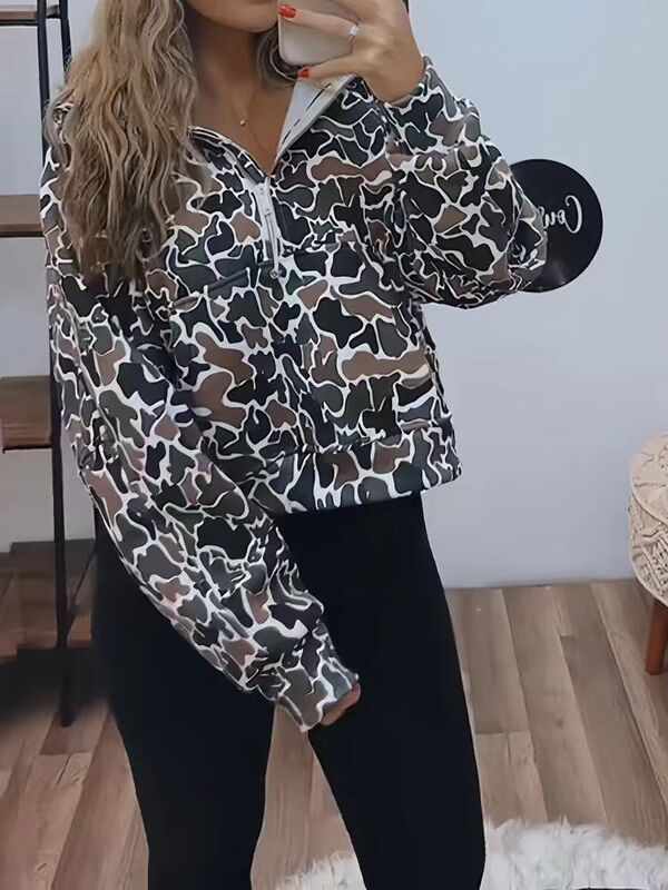 2024 New Autumn Cross-Border Amazon Temu European and American Western Printed Sweatshirt Autumn and Winter Hunting Printed Sweatshirt Jacket