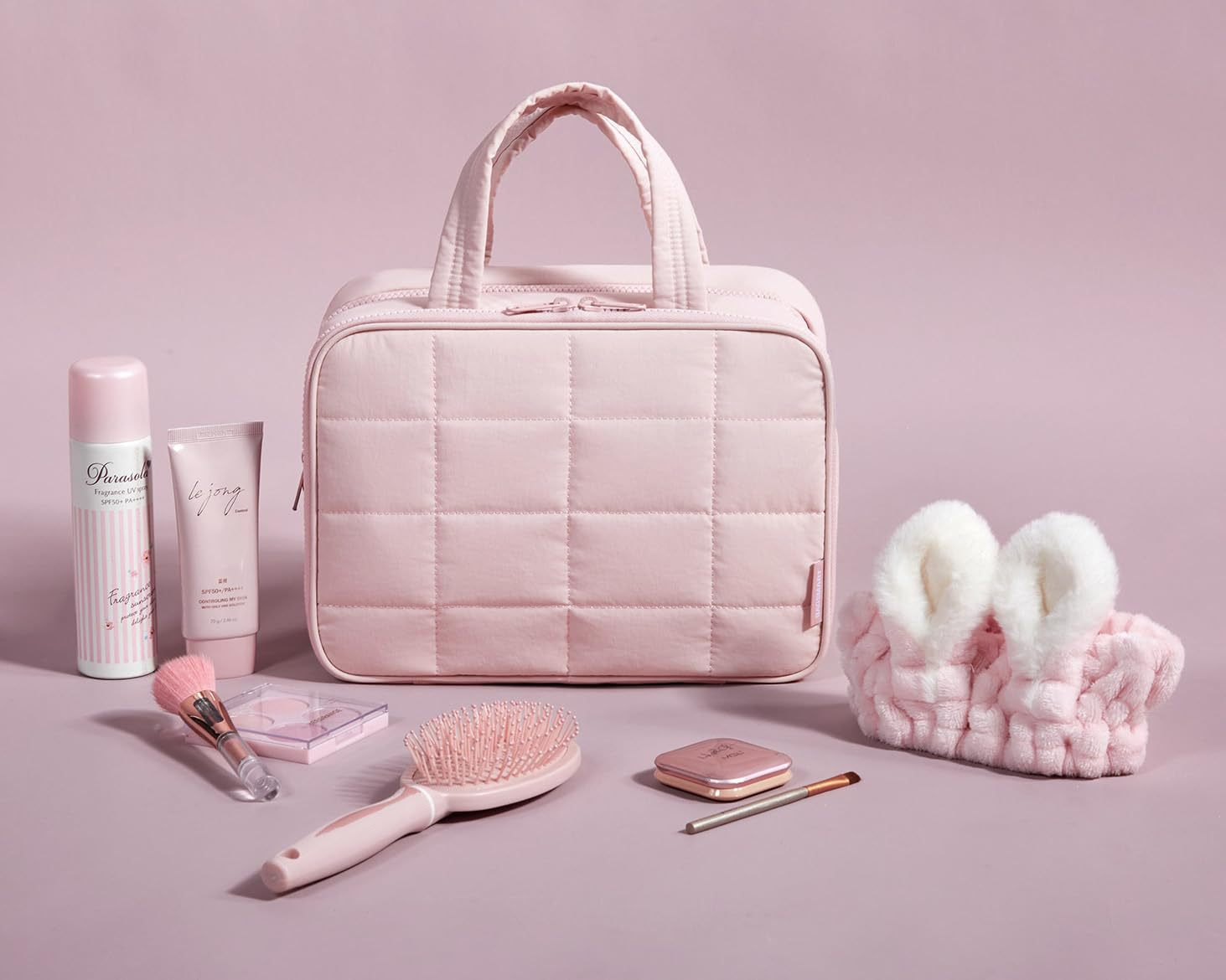 Rejsetoilettaske, smykkeopbevaringstaske, hængende toilettaske, fluffy makeuptaske, opbevaringstaske, rejsetaskeopbevaring_voghion.com