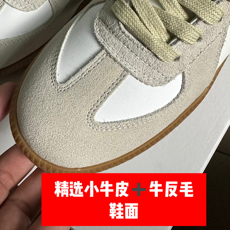 Zapatos de entrenamiento alemanes, zapatos blancos de cuero para mujer, zapatos deportivos casuales de tacón plano de todo fósforo, zapatos de entrenamiento alemanes MM6, zapatillas de deporte retro para hombre